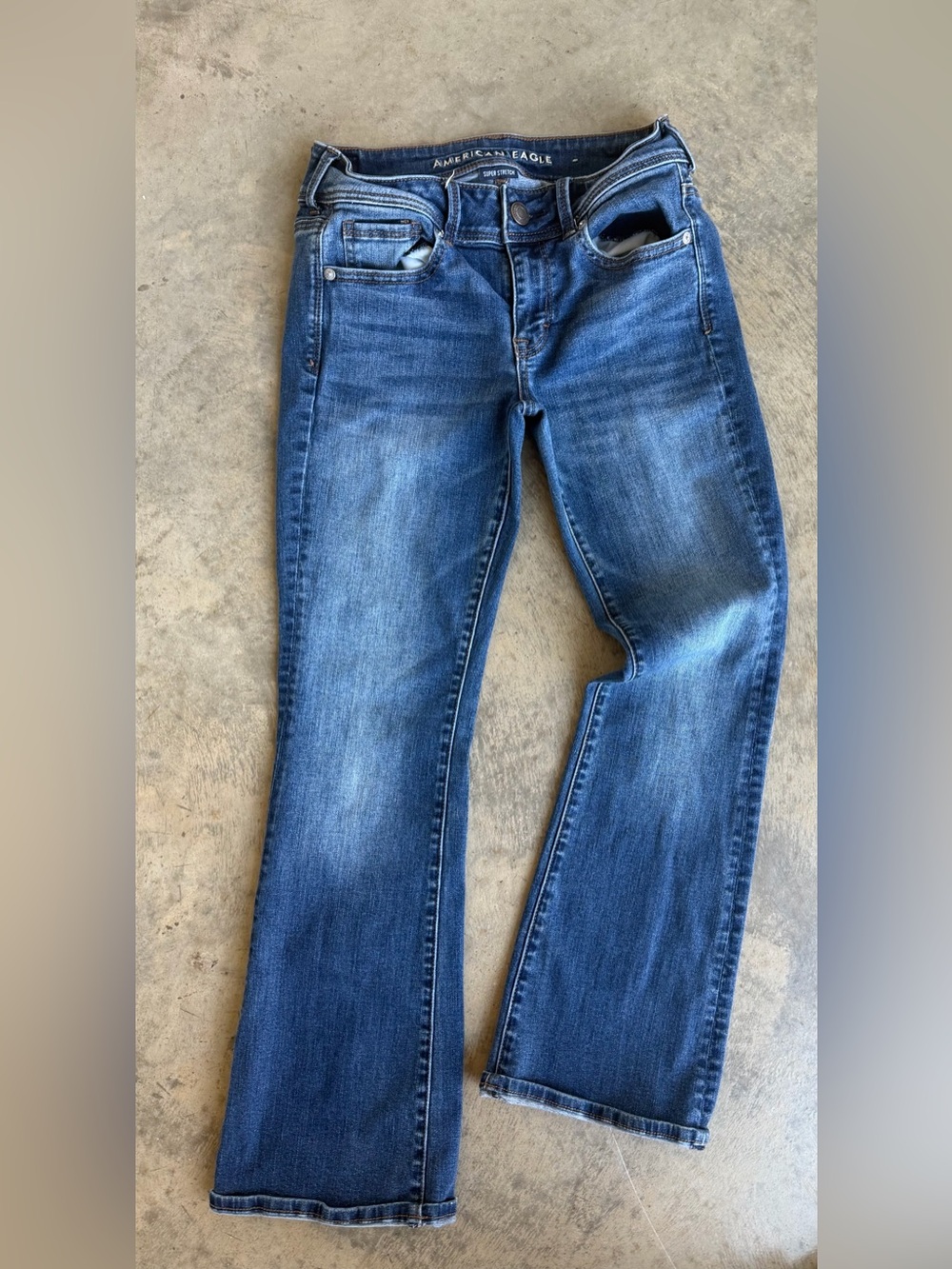 American Eagle Outfitters Dark Blue Kick Boot Jeans
